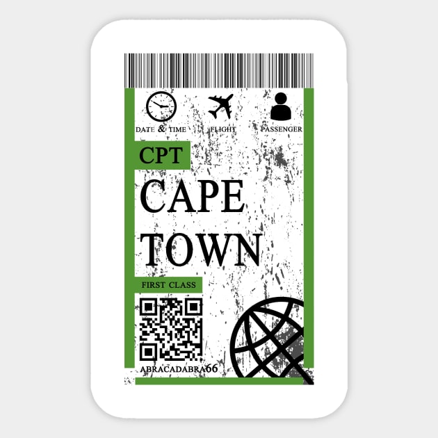 Cape town flight ticket boarding pass abstract Sticker by 